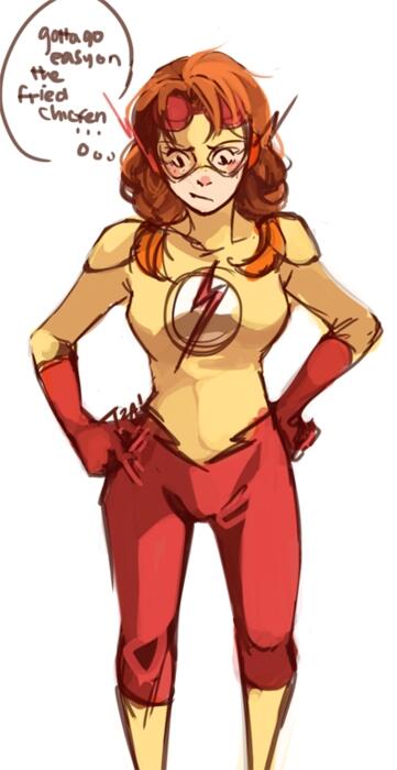 ThatFlashChick's tweet image. I'm not that fat... am I..?