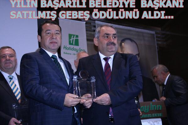 Mebus haber dergisi tarafın yılın başarılı belediye başkanı ödülüne layık görüldüm.Çaydeğirmeni'ni adına ödülü aldım