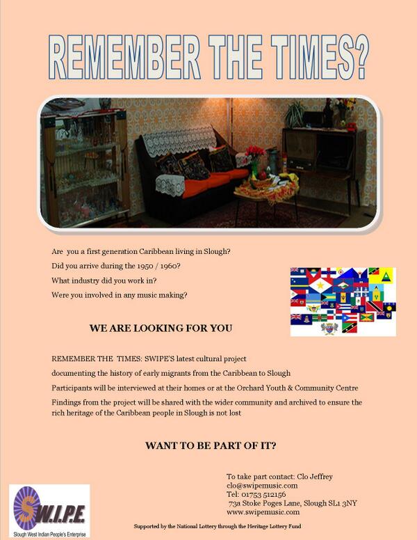 RememberSLtimes's tweet photo. @RememberSLtimes is looking for West Indians 50yrs+ who want to be interviewed for history project! Tell everyone :) http://t.co/ElAIZko5VV