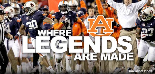 AuburnFootball's tweet photo. #Auburn: Where legends are made. RT if you were there. #IronBowl champs. War Eagle! http://t.co/NsAe3BDFVu