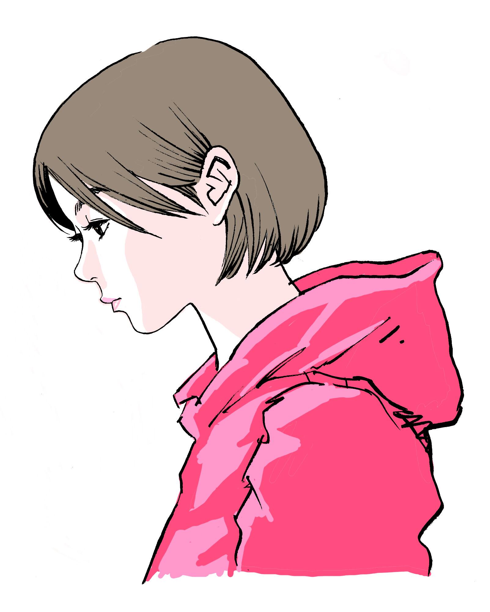 江口寿史 今までは横顔描く時せいぜい向こう側のまつげの先っぽくらいしか描いてなかった でも ほんのちょっと見えてる向こう側の目の まぶたも目玉も描く そうすると 佇まいにもうひとつ気配が出るんですよ 30何年描いてきてやっと気づいたんだよ