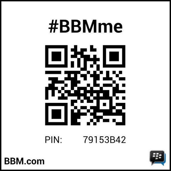 #BBMme PIN: 79153B42
pin.bbm.com/79153B42