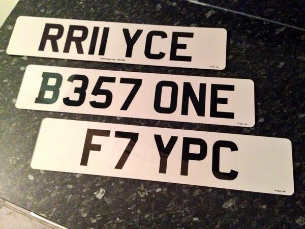 StingerUK's tweet image. #RRIIYCE #B357ONE #F7YPC plates now all for sale through supercarscene.com @Supercarscene