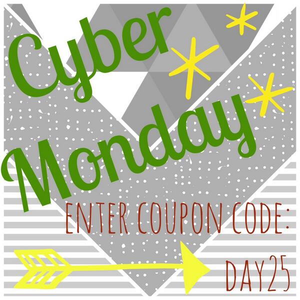 ArceDesigns's tweet photo. Cyber Monday!! Get 25% off + free shipping on your order! Enter code DAY25 at checkout!! http://t.co/q6FbGHdxX9 http://t.co/1XhBax7OPf
