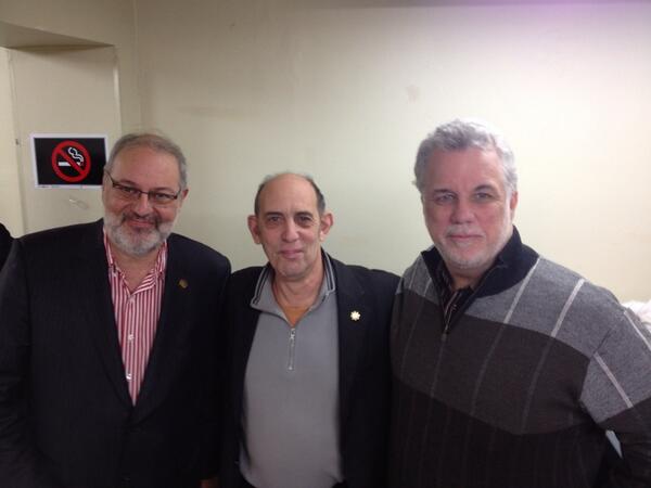 MarvinRotrand's tweet photo. Discussing politics with Philippe Couillard and Pierre Arcand. http://t.co/A5UYFQhRa5