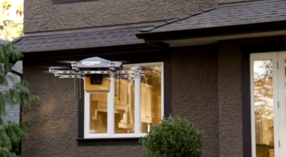 Jalopnik's tweet photo. Here's video of the Amazon PrimeAir delivery drone in action http://t.co/c0mLi1FphU http://t.co/22Wwxe8T4e