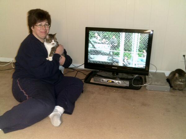 Moved out of our house Saturday. Came back Sunday to get cats &amp; watch #WalkingDead #TWD