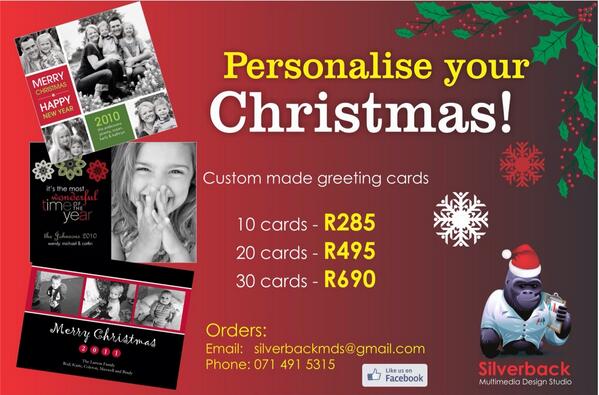 silverbackmds's tweet photo. December is upon us!
Order your personalized Christmas Cards now before it's too late! http://t.co/rrUg254ncz