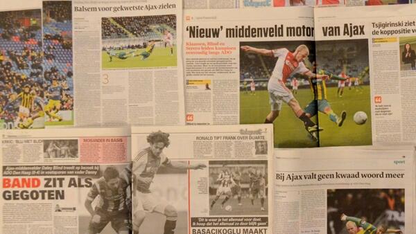 AFCAjax's tweet photo. Krantenoverzicht ADO Den Haag - Ajax. '#Ajax zit in een flow.' http://t.co/zra8X3Jdnr #adoaja http://t.co/uVMWVvVrOs