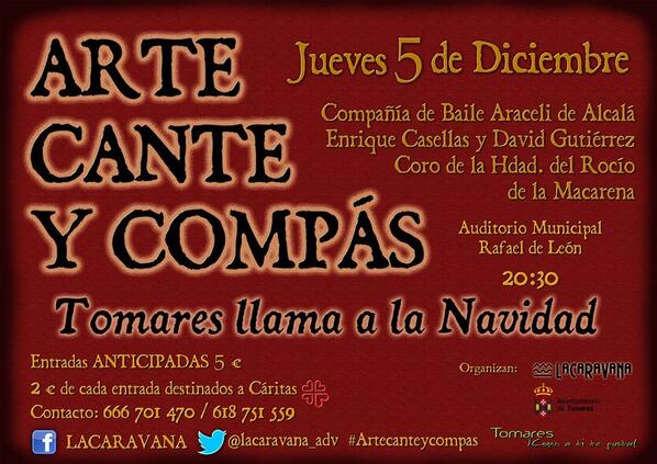 EventosAljarafe's tweet photo. "Arte, cante y compás" Jueves 5dic en @auditoriotomare con @LACARAVANA_adv Da la bienvenida a la Navidad! #flamenco http://t.co/zYiOlZmVKG