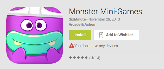 SixMinuteTweets's tweet photo. Monster Mini-Games is FREE to play on Android. @MonsterMiniGame https://t.co/s75rvYTcPI http://t.co/F0XT7PrRLd