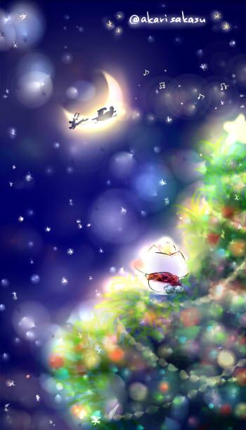 灯さかす ねこ休み展in浅草橋 8 21 Na Twitterze 月夜のサンタクロース 12月ということで クリスマスっぽい待ち受け を Cocoppaにも冬用の待受画像ちょっとですが載せました Http T Co Bldrdixtuq