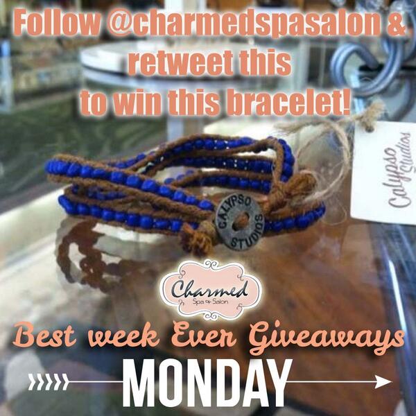 charmedspasalon's tweet image. Retweet this. Follow us. It's your chance to win this beautiful bracelet! #bestweekever #getcharmed