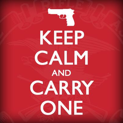 NRA's tweet photo. Keep Calm and Carry One http://t.co/vOCcxqaKhG