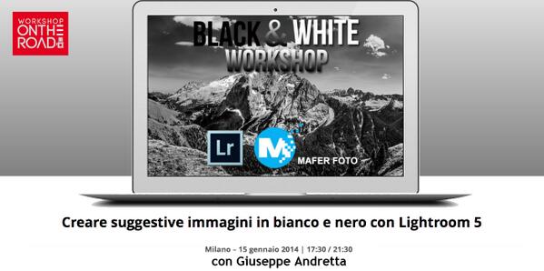 differentgaller's tweet image. Creare suggestive immagini in bianco e nero con Lightroom 5
Milano - Workshop a cura di Giuseppe Andretta