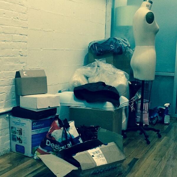 Moving in chaos at #145FrontSt #brooklynboutique setting up for #emergingdesigners