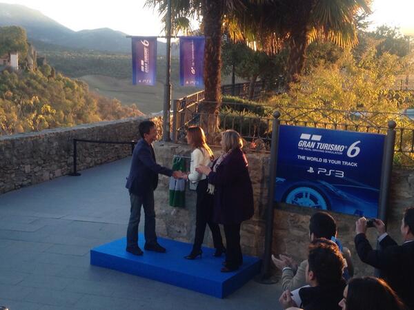 PlayStationEU's tweet image. GT creator, Kazunori Yamauchi is now part of Ronda history, after a street has been named after him! #GT6isComing