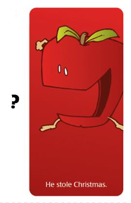 Guess the Card! This bitter green gift bandit gets irritated by the joys of the holiday season!