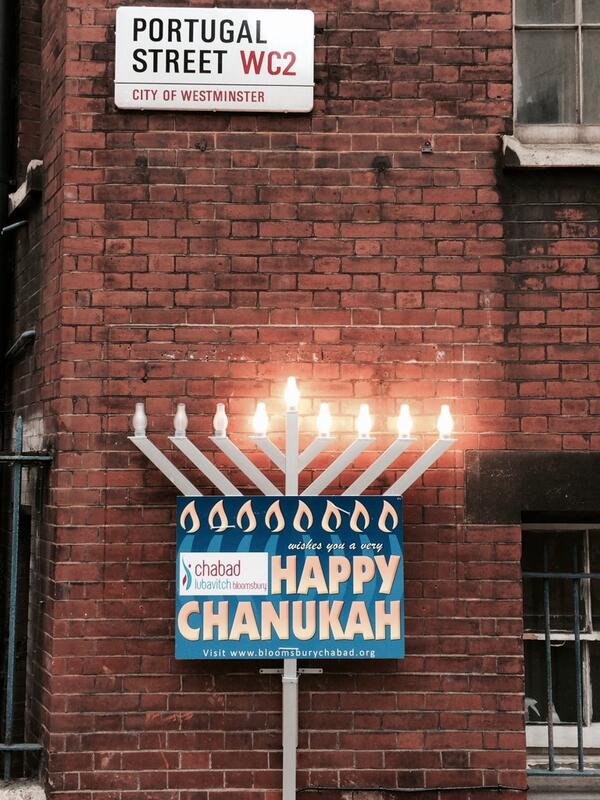 First public Menorah at LSE. #ShareTheLights #uk