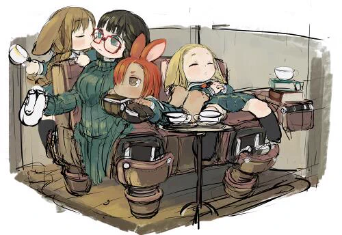 ソファーガールさんwithうさぎ団!の途中絵ちゃん。(*'∀`*)ムフー 