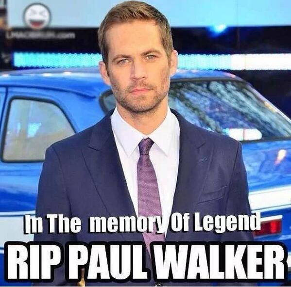 BramvanderLeij's tweet photo. Het gaat je goed he daarboven..... #paulwalker http://t.co/Al5yUIJ13S