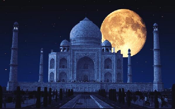 Archie. D on Twitter: "The Taj Mahal as it stands alone on a full moon