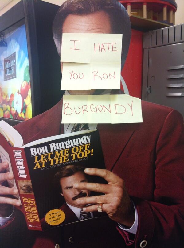 nibwit's tweet photo. Poop mouth! You have a poopy mouth! #Anchorman2 #RonBurgundy http://t.co/33GuDTF10Y