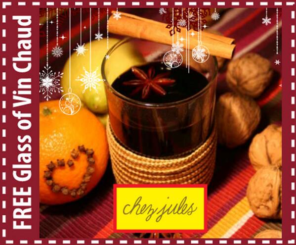 ChezJules's tweet photo. REMINDER: FREE Glass of Mulled Wine tonight! Just mention this @ChezJules tweet. Book NOW 01244 400014 #chestertweets http://t.co/fzsaSG2BLk