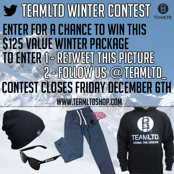 TEAMLTD_'s tweet image. TEAMLTD winter contest! Enter for a chance to WIN this $125 prize pack! RETWEET this pic &amp;amp; follow @TEAMLTD_ to enter!