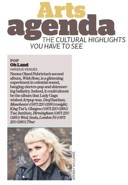 FederalPrismRec's tweet photo. CHECK IT >>> @Independent previews @OHLANDmusic UK tour dates! http://t.co/ZXF4LJa7kR