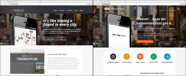 WalkBug's tweet image. Hey @weeverapps - got some inspiration from Walkbug for your new website? :) #seeingdouble @Astoundify