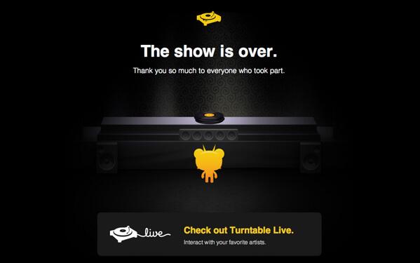 DaveGustafson's tweet photo. Turntable.fm plug has been pulled. Thanks for the years of 24/7 music. cc @D_Eklund @andclev @kellenhenry @jamesdavi http://t.co/dAwh9whnOY