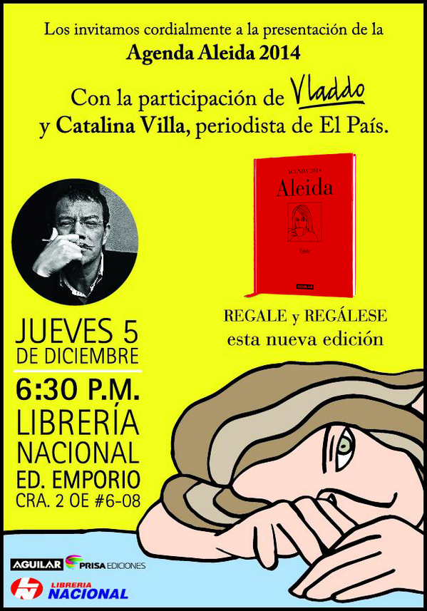 ALEIDA's tweet photo. Este jueves, nos vemos con @CataVillaZ en Cali. Presentación de la Agenda #Aleida2014 y sesión de firmas. @AleidaPlus http://t.co/lyZ7vhILFd