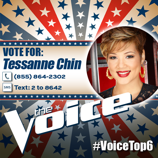 Retweet if you’re voting for <a href="/Tessanne/">Tessanne  Chin</a>! nbc.com/unlimited/vote #VoiceTop6