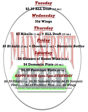 Check out our daily drink features in the picture attached!