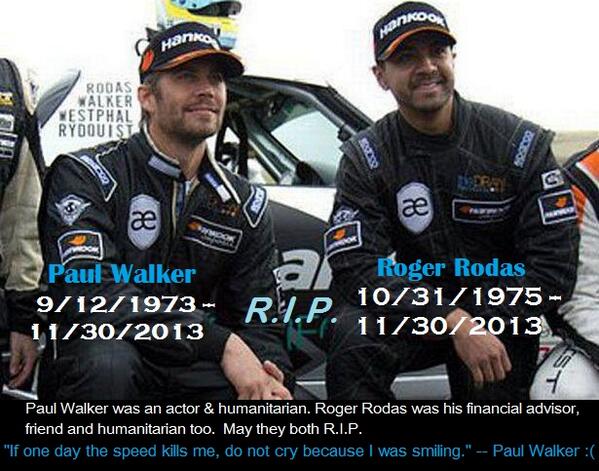 VAfandomUSA's tweet photo. I was a huge fan, had to share. The sad irony of his words :(
@RealPaulWalker #RIP #Fan #RogerRodasRIP #NonVArelated http://t.co/z0Tnhdy3Io