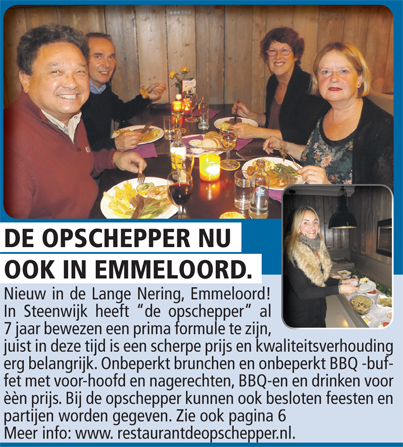 Onbeperkt opscheppen bij de Opschepper in #Emmeloord! Zie pagina 6 van de #Bonnenkrant