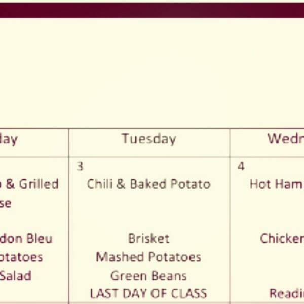 ChiOmega MSU Menu tweet media