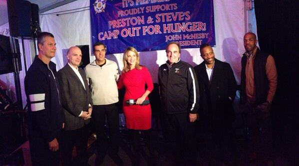 A great event. RT @saintjosephs: The City 6 coaches and @amyfadoolcsn at the # Campout forHunger. @PrestonSteve933