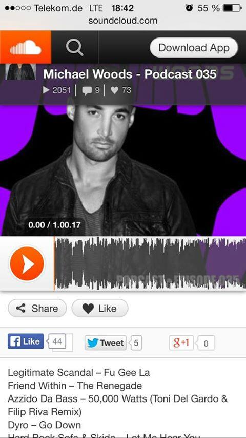 FilipRiva's tweet photo. Thanks @MichaelWoods  for supporting @ToniDelGardo &amp; @FilipRiva´s Remix of @azzidodabass´ track "50.000 Watts" :) http://t.co/ub1seonfB0