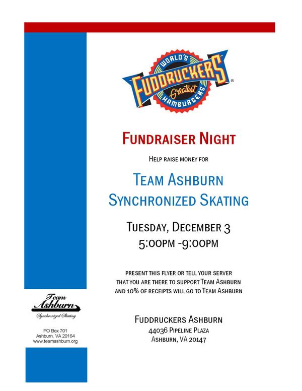 AshburnIceHouse's tweet photo. Team Ashburn Synchronized Skating Fundraiser Night Tuesday December 3, 5:00 pm to 9:00 pm. http://t.co/kPD0Qsjr6q