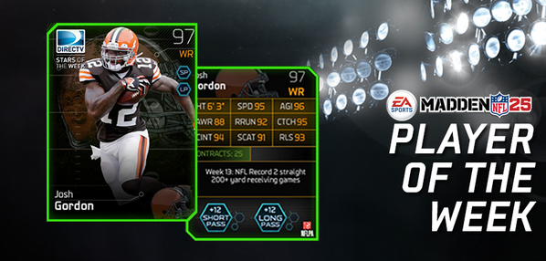 EAMaddenNFL's tweet photo. It's simple - @JOSH_GORDONXII breaks records. RETWEET for a chance to have him on your #Madden25 Ultimate Team! http://t.co/B58qdx3zdo