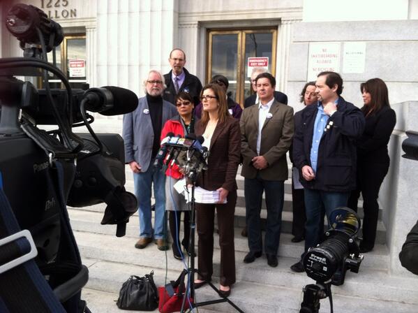 HeatherIshimaru's tweet photo. #BART unions filed suit against BART at 10 a.m. Suit says Board violated state law. http://t.co/lNCHrvfhqt