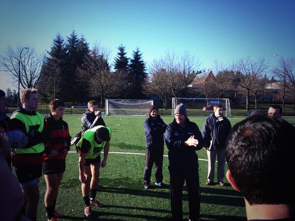 theruckshow's tweet photo. Great to see #rugbyworld "@RugbyCanada: Wayne Smith &amp; Sir Graham coaching Canada's U20 @UBCRugby in #YVR #REDNATION http://t.co/gFmQmxagew"
