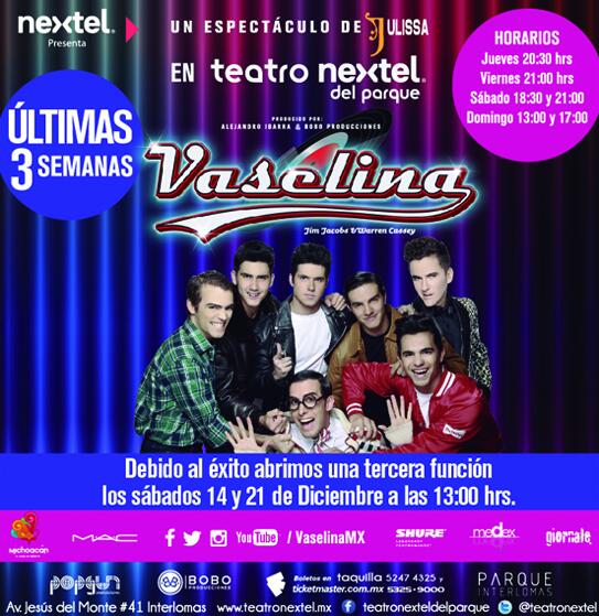 vaselinamx's tweet photo. Función extra 14 y 21 de diciembre a la 1:00 pm, ¡Últimas semanas! RT http://t.co/i33RqBEPlp http://t.co/lsiESbnQiJ