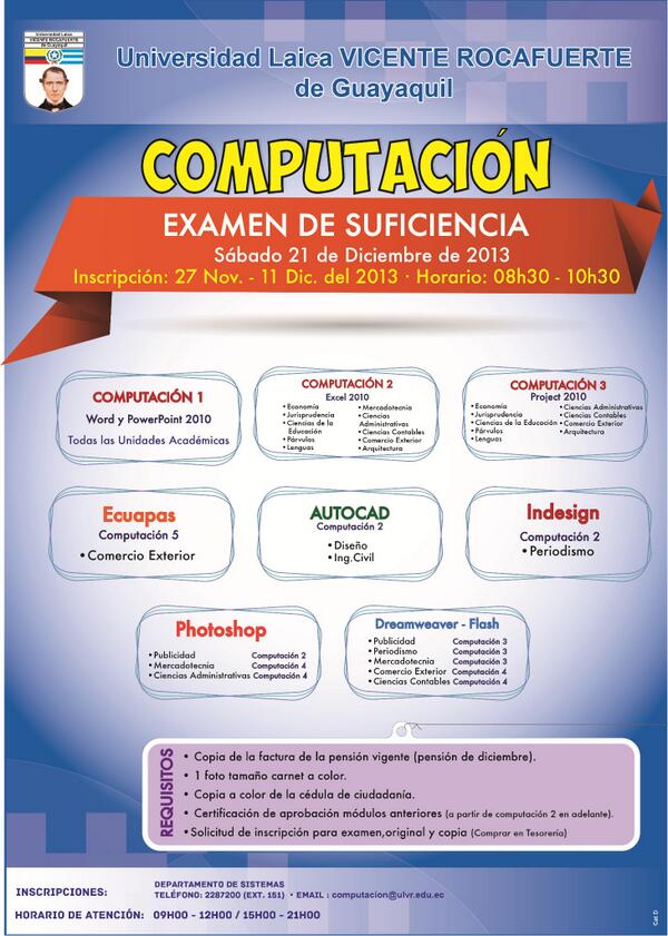 ulvr_edu's tweet image. Cambios en la fecha de los Exámenes de Suficiencia #ClasesComputación @ulvr_edu