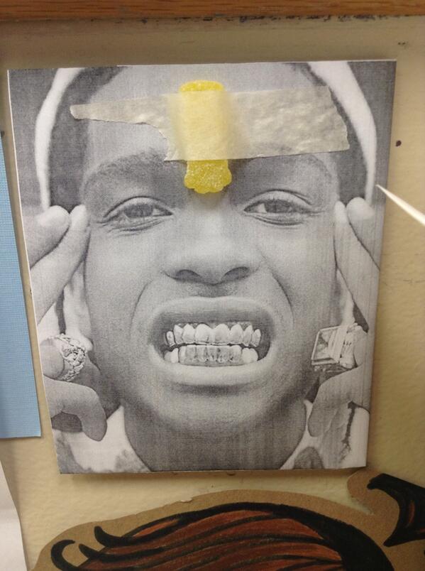 thedustydangler's tweet photo. My creation in #artclass #ASAPRocky #sourpatchkids #trill http://t.co/wNyu8DZKCU