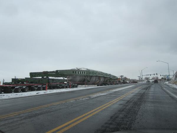 Becknujo's tweet image. Another picture of the oil sands #megaload stopped in Pendleton, Oregon today.