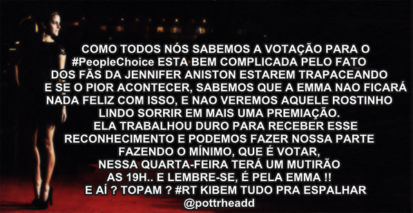 hdkkkjj's tweet image. #RT ESPALHEM KIBEM DIVULGUEM PELA EMMA.. MUTIRÃO NESTA QUARTA, ÀS 19H Emma Watson #comedicmovieactress #PeoplesChoice