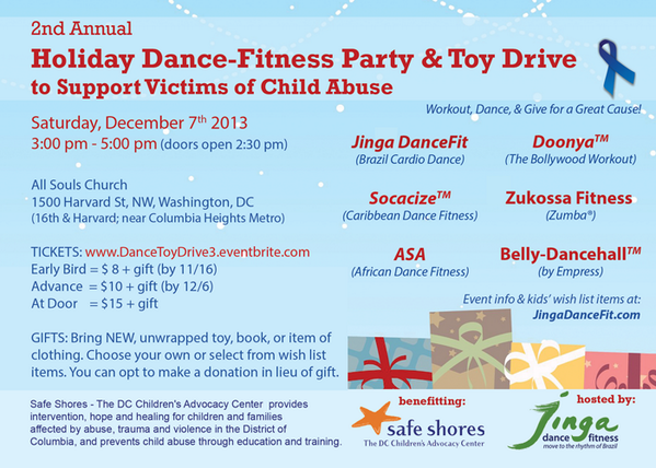 DanceWithLola's tweet photo. Countdown! Our Holiday Dance-Fitness Party &amp; Toy Drive for @SafeShoresDC is THIS Saturday, 12/7! Get your tickets! http://t.co/ovrftvvvma